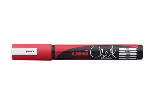 Křídový popisovač UNI Chalk Marker PWE-5M, 1,8-2,5 mm - červený