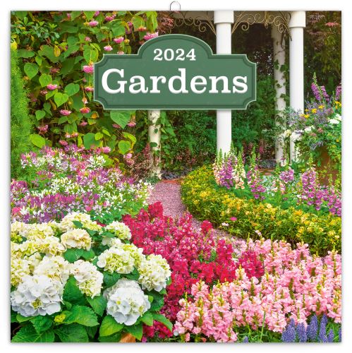 Nástěnný poznámkový kalendář Presco Group 2024 - Zahrady, 30 × 30 cm