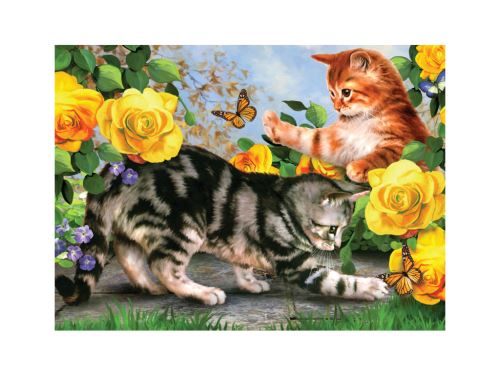 Malování podle čísel 30x40 cm - Koťata na zahradě