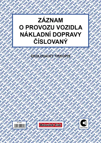 Záz. o prov.voz. nák.dopr. A4 čísl.
