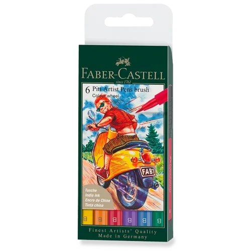 Popisovač Faber-Castell Pitt Artist Pen Brush Colour sada 8 ks, hrot B