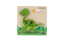 Vkládačka/Puzzle deskové dřevo dinosauři mix druhů v sáčku 16x15cm (3)