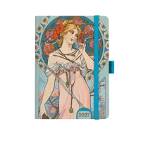 Týdenní diář 2027 Baloušek A5 Alfons Mucha modrý