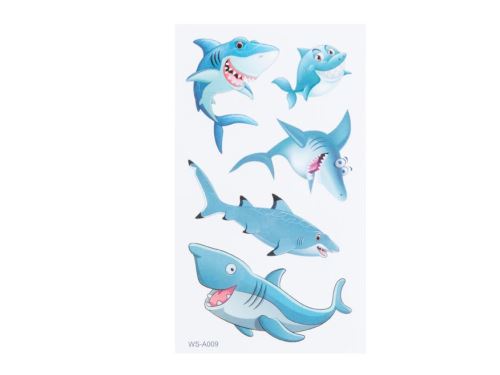 Tetovací obtisky 16032 veselí žraloci, 10,5x6cm