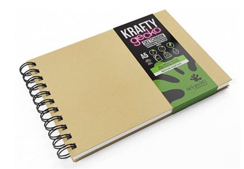 Sketchbook ARTGECKO Krafty, A5 na šířku, 40 bílých listů, 150g