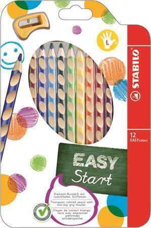 Levně Pastelky trojhranné STABILO EASYcolors, sada 12ks, leváci