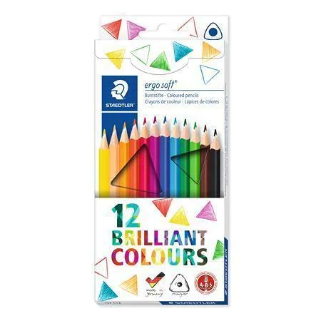 Barevné pastelky STAEDTLER Ergo Soft, 12 barev, trojhranná