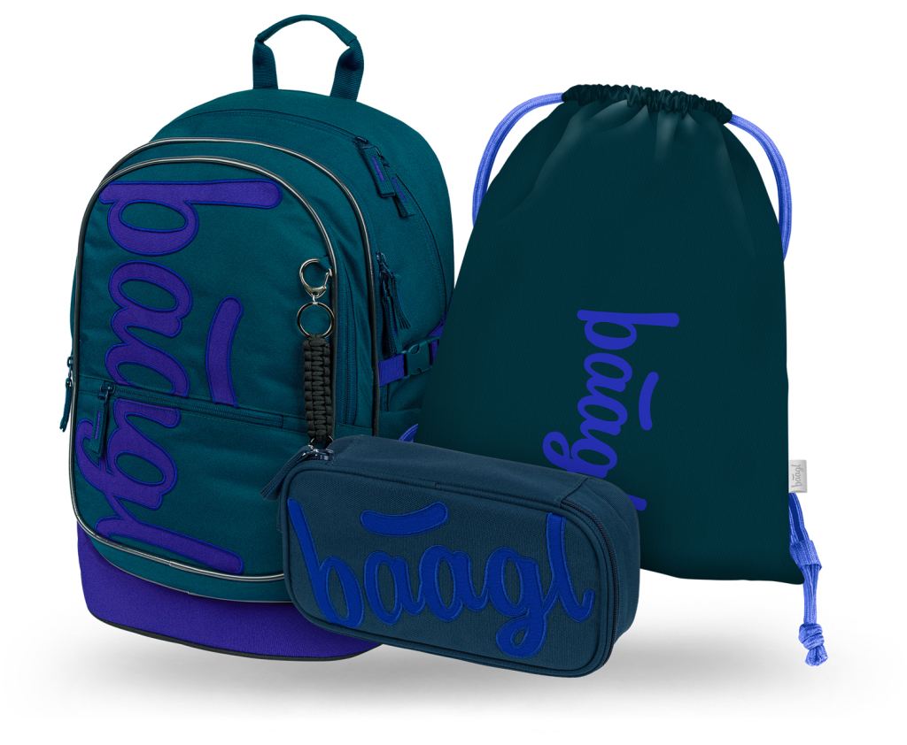 Levně Školní batohový set 3dílný BAAGL Core Logo modrý