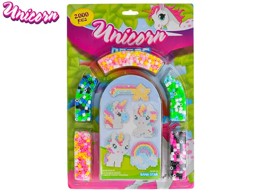 Unicorn sada zažehlovacích korálků, 2000 ks s 5 předlohami