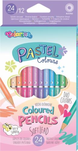 Pastelky oboustranné kulaté Colorino - 12ks/24 pastelových barev