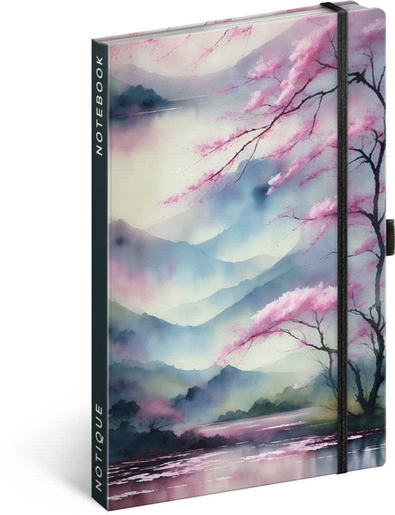 Levně Notes NOTIQUE linkovaný 13 x 21 cm - Sakura