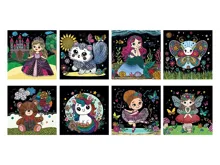 Škrabací obrázek v bloku, 15x15cm, 8ls - MAGIC girls (1)