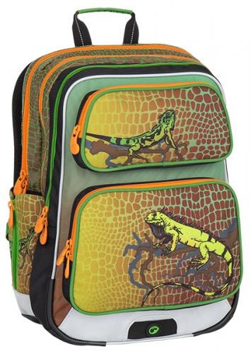Bagmaster školní batoh GALAXY 7 E Green/Orange + 3 roky záruka