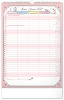 Nástěnný kalendář 2027 Notique Rodinný plánovací Hello Kitty XL, 33 x 46 cm (1)