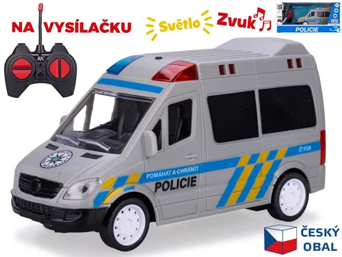 R/C auto policie CZ 17 cm 27 MHz plná funkce se světlem a zvukem na baterie
