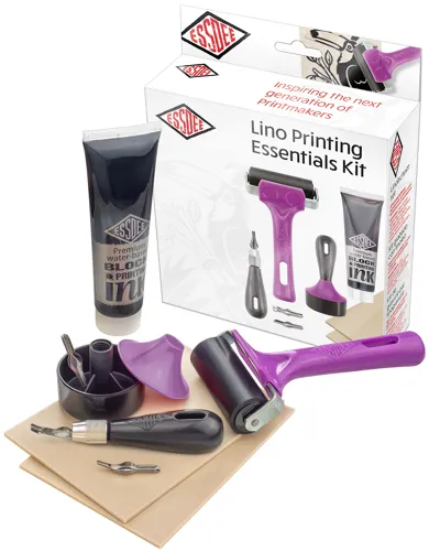 Sada pro linoryt - s černou barvou 100 ml