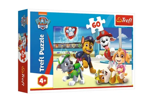 Puzzle Ve světě štěňat Tlapková patrola/Paw patrol  33x22cm 60 dílků v krabici 21x14x4cm