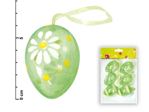 Vajíčka plast 6cm/6ks zelená S34032G