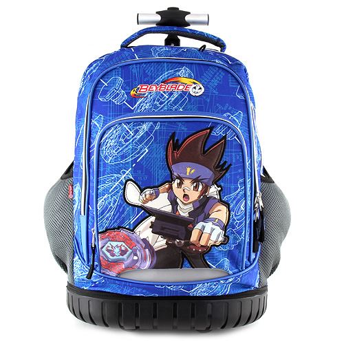 Monsuno Školní batoh trolley Beyblade modrý s motivem chlapce Beyblade