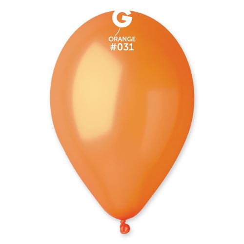 Balónky nafukovací průměr 26cm - metalická oranžová, 10 ks