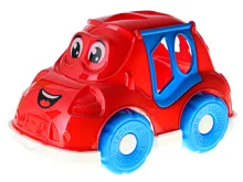 Auto vkládačka 2v1 25,5 cm geometrické tvary a zvířátka - mix barev (1)
