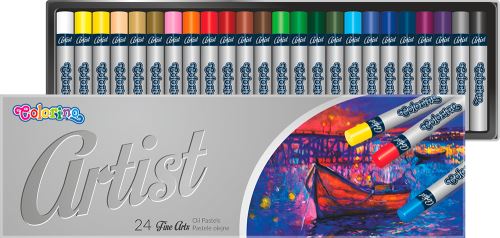 Olejové pastely Colorino Artist, kulaté - 24 barev