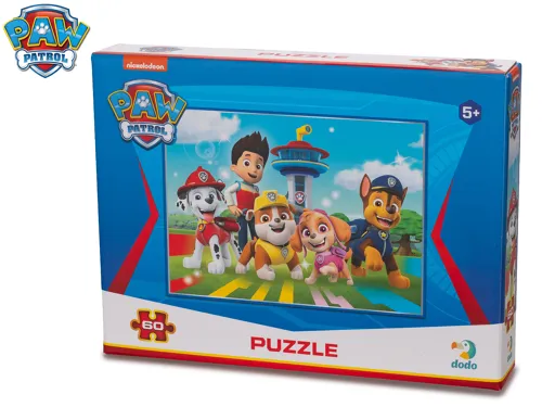 Puzzle 32 × 23 cm celá patrola u věže, 60 dílků - Tlapková patrola