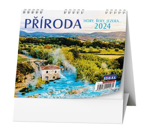 Stolní kalendář IDEÁL 2024 Baloušek - Příroda, hory, řeky, jezera…