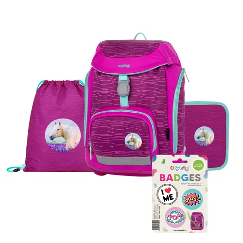 Školní batohový set 4-dílný OXY Sherpy Pink