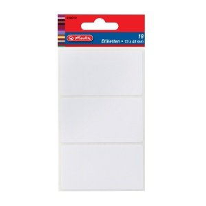 Levně Samolepící etikety kancelářské bílé 82 x 36 mmy, 18 štítků, 6 archů