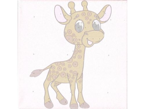 Malování podle čísel na plátno 20x20cm -Žirafa