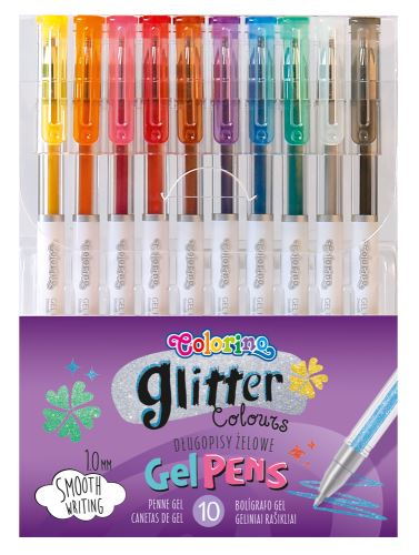 Colorino gelové rollery se třpytkami, transparentní, 10 barev