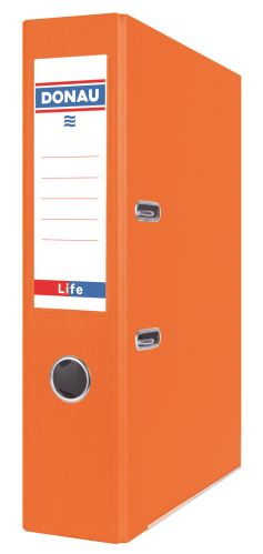 Pákový pořadač DONAU LIFE, A4/75 mm, karton, neonově oranžový