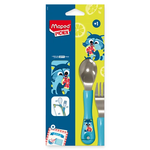 Příbor Maped Picnik Miniz Raccoon, 2 ks