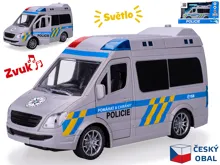 Auto policie CZ 1:20, 21,5 cm na setrvačník se světlem a zvukem na baterie