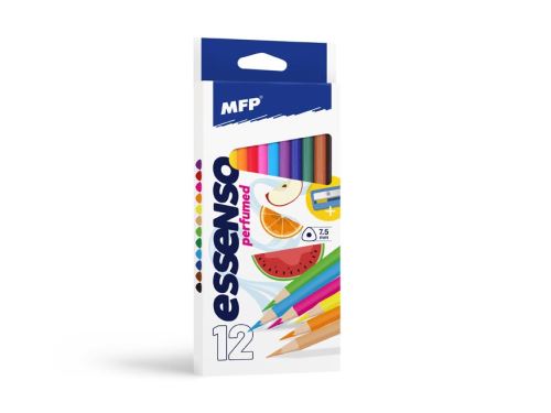 Pastelky trojhranné s ořezávátkem MFP - 12 ks, voňavé