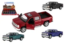 Auto Kinsmart Chevrolet Silverado 2014, 13 cm na zpětné natažení - mix barev