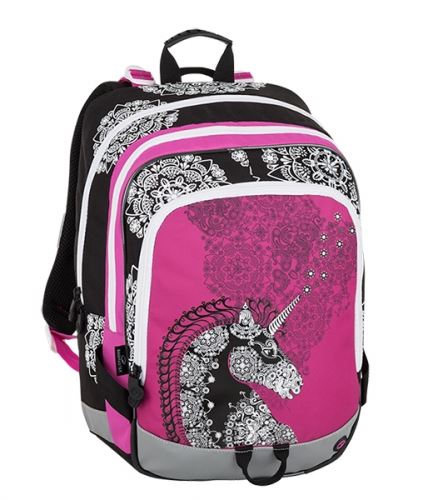 Bagmaster školní batoh ALFA 8 B Pink/Black/White, 3 roky záruka
