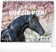 Stolní kalendář 2027 Notique Poezie koní, 16,5 × 13 cm