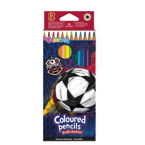 Pastelky Colorino trojhranné - Fotbal, 12 barev
