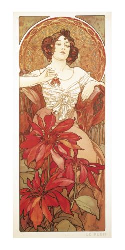 Pohled Alfons Mucha – Ruby, dlouhý