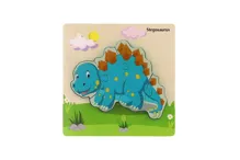 Vkládačka/Puzzle deskové dřevo dinosauři mix druhů v sáčku 16x15cm (2)