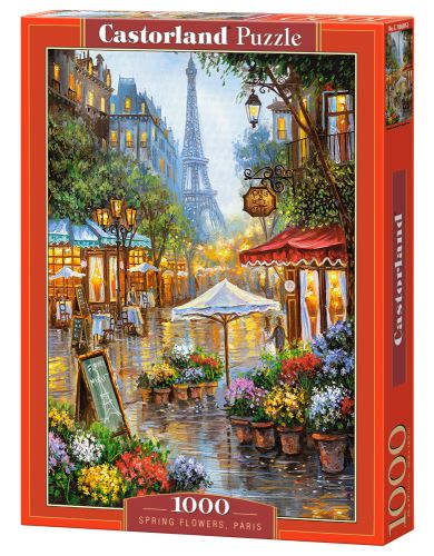 Puzzle Castorland 1000 dílků - Jarní květiny, Paříž