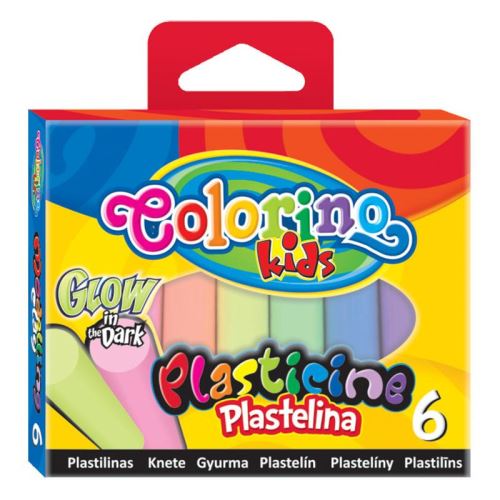 Plastelína Colorino GLOW - 6 barev svítících ve tmě