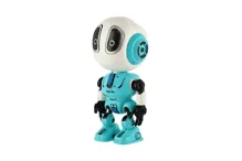 Robot ECHO opakující věty kovový modrý se zvukem a světlem 12 cm (5)