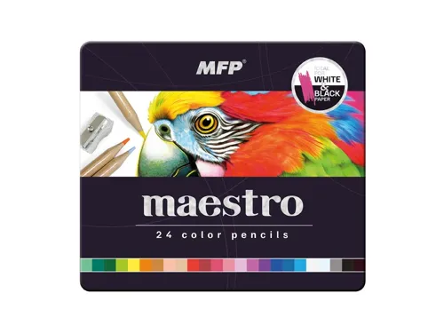 Pastelky umělecké kulaté MFP, kovová krabička - 24 ks