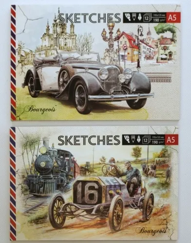 Umělecký blok pro sketch Fresh, lepený, formát A5, 12listů, 190g