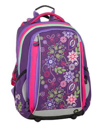 Bagmaster školní batoh MERCURY 9 A Violet/Pink/Green, 3 roky záruka