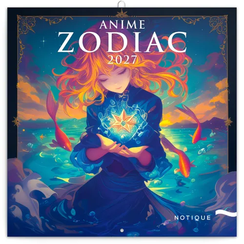 Nástěnný kalendář poznámkový 2027 Notique Anime Zodiac, 30 x 30 cm