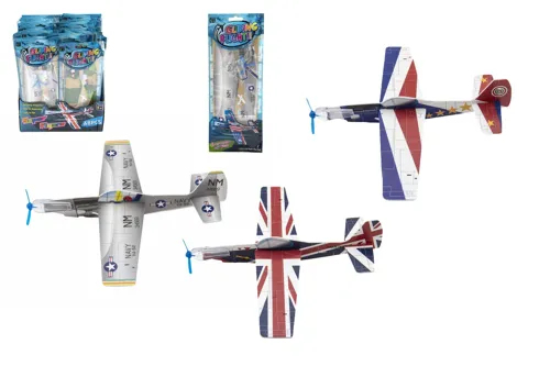 Letadlo házecí pěnové model 24 cm - mix barev
